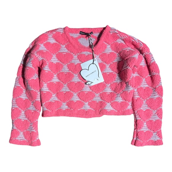 MARCO RAMBALDI Embroidered Acrylic Blend Sweater Hearts - Picture 3 of 7